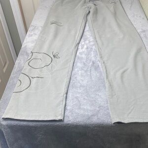 Gray Embroidered sweat Pants